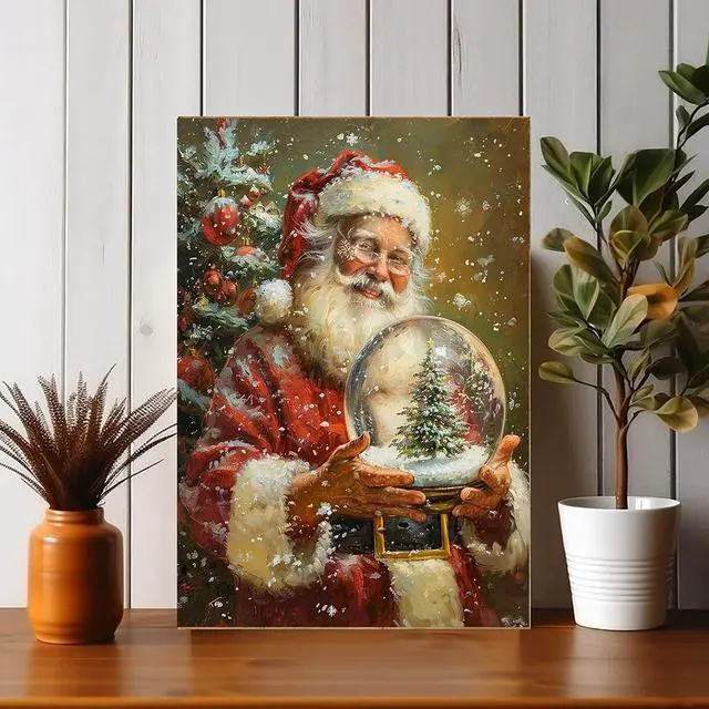 Alt view image 4 of 7 - Paint by Numbers Kit for Adults Santa Claus - 40x50cm Canvas, Christmas Paint by Number - Acrylic Paint Set - Relaxing DIY Art for Beginners & Experts - Home Wall Decoration PP1837