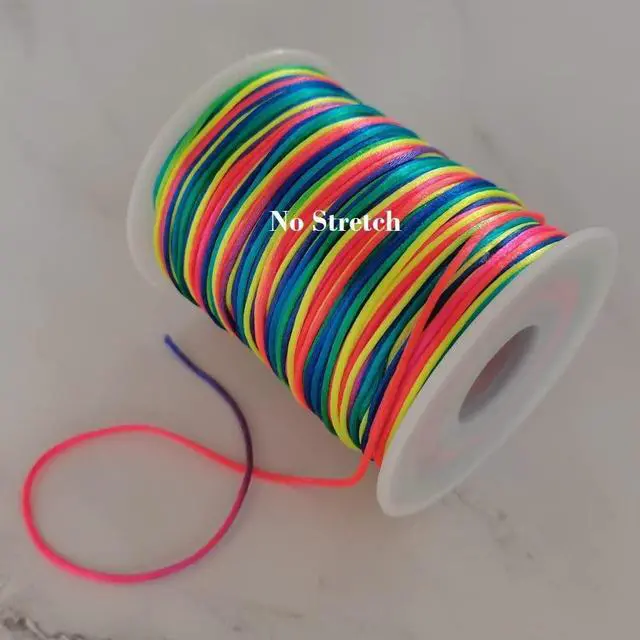 Alt view image 3 of 7 - 1.5mm Nylon String for Hair Braids Locs Twists Satin Bracelet Craft Cord | Silky Nylon Cord for Beading Jewelry Making, Pony Bead Lacing, Chinese Knotting Macrame, Keychain Lanyard Rattail, Pendants