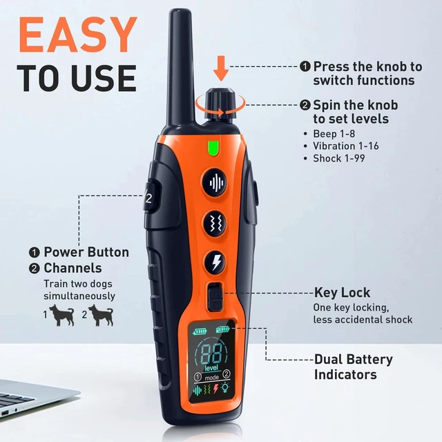 Alt view image 5 of 6 - Three modes of dog training collar/3300 foot remote control/suitable for all dogs/waterproof/with LED lights