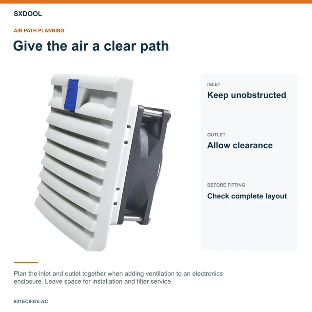 Alt view image 6 of 7 - SXDOOL 801EC8025-AC Enclosure Filter Fan, 80 x 80 x 25 mm, 115-230V AC