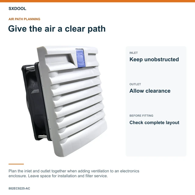 Alt view image 6 of 7 - SXDOOL 802EC9225-AC Enclosure Filter Fan, 92 x 92 x 25 mm, 115-230V AC