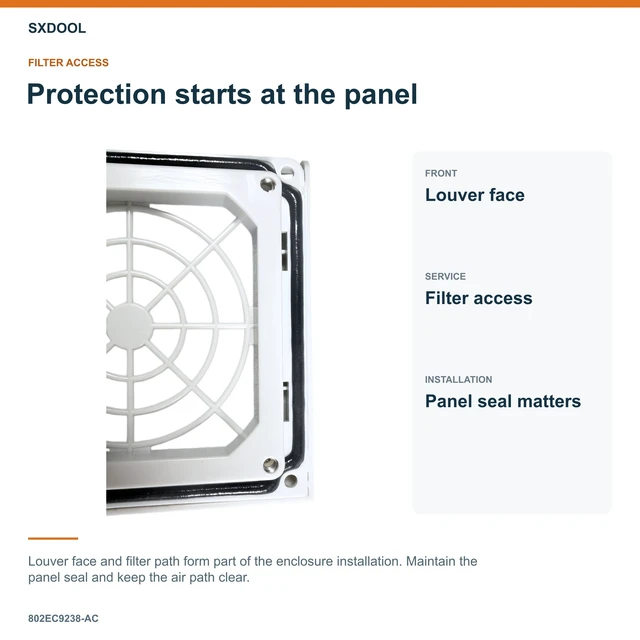 Alt view image 4 of 7 - SXDOOL 802EC9238-AC Enclosure Filter Fan, 92 x 92 x 38 mm, 115-230V AC