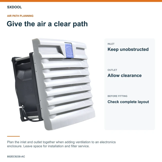 Alt view image 6 of 7 - SXDOOL 802EC9238-AC Enclosure Filter Fan, 92 x 92 x 38 mm, 115-230V AC