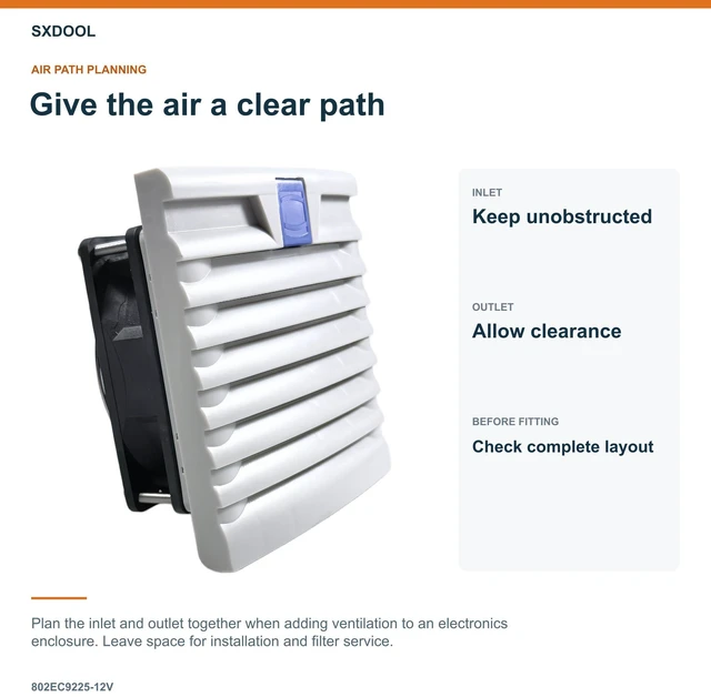 Alt view image 6 of 7 - SXDOOL 802EC9225-12V Enclosure Filter Fan, 92 x 92 x 25 mm, 12V DC