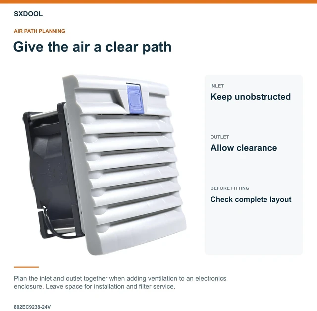 Alt view image 6 of 7 - SXDOOL 802EC9238-24V Enclosure Filter Fan, 92 x 92 x 38 mm, 24V DC