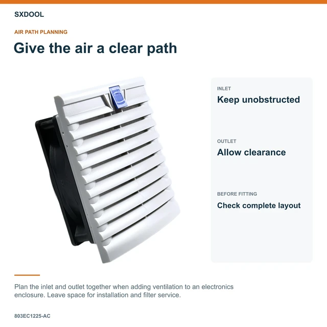 Alt view image 6 of 7 - SXDOOL 803EC1225-AC Enclosure Filter Fan, 120 x 120 x 25 mm, 115-230V AC