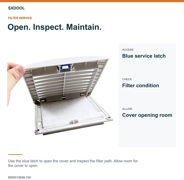 Alt view image 5 of 7 - SXDOOL 803EC12038-12V Enclosure Filter Fan, 120 x 120 x 38 mm, 12V DC