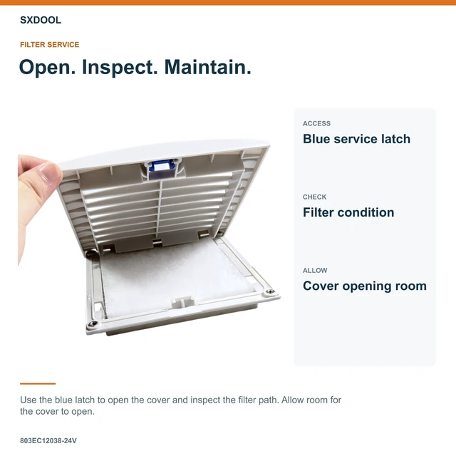 Alt view image 5 of 7 - SXDOOL 803EC12038-24V Enclosure Filter Fan, 120 x 120 x 38 mm, 24V DC