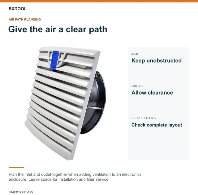 Alt view image 6 of 7 - SXDOOL 804EC17251-12V Enclosure Filter Fan, 172 x 151 x 51 mm, 12V DC