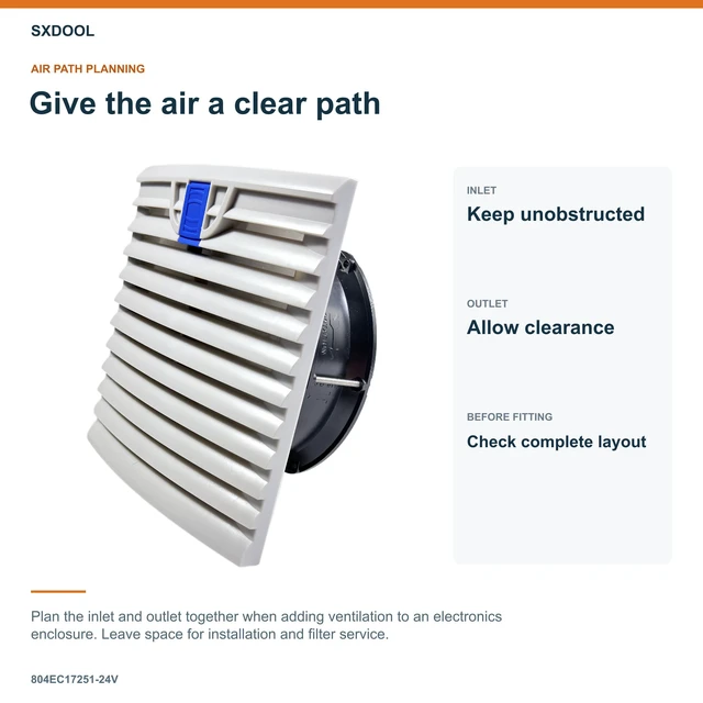 Alt view image 6 of 7 - SXDOOL 804EC17251-24V Enclosure Filter Fan, 172 x 151 x 51 mm, 24V DC