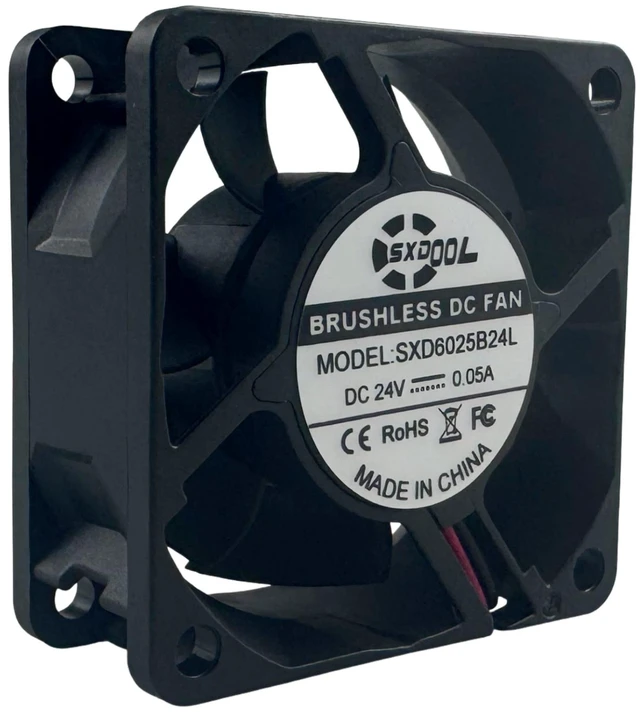 Main image of SXDOOL SXD6025B24L Potted DC Cooling Fan, 60 x 60 x 25 mm, 24V DC