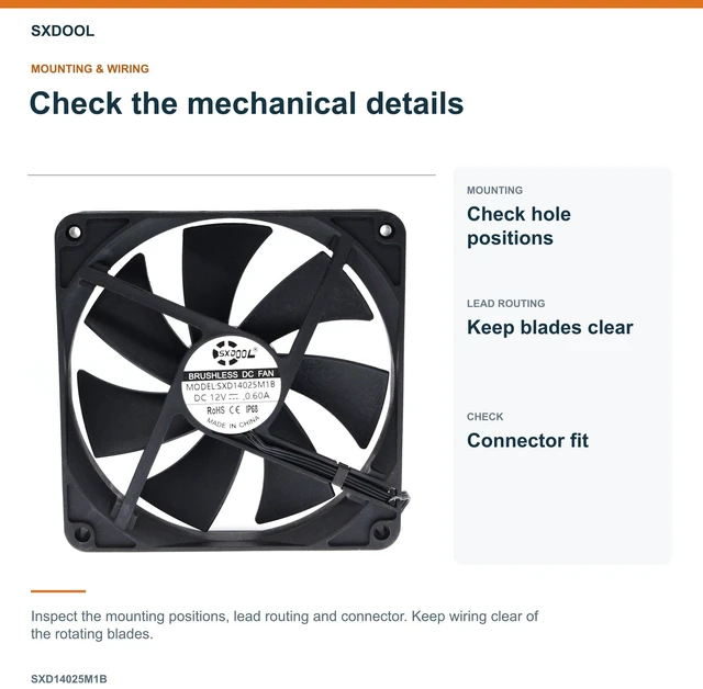Alt view image 12 of 14 - 140mm 14cm Computer Case Cooling Fan PC Waterproof Dustproof,2900RPM 140X140X25mm Dual Ball 12V,High Speed IP68 Cooler SXDOOL SXD14025M1B