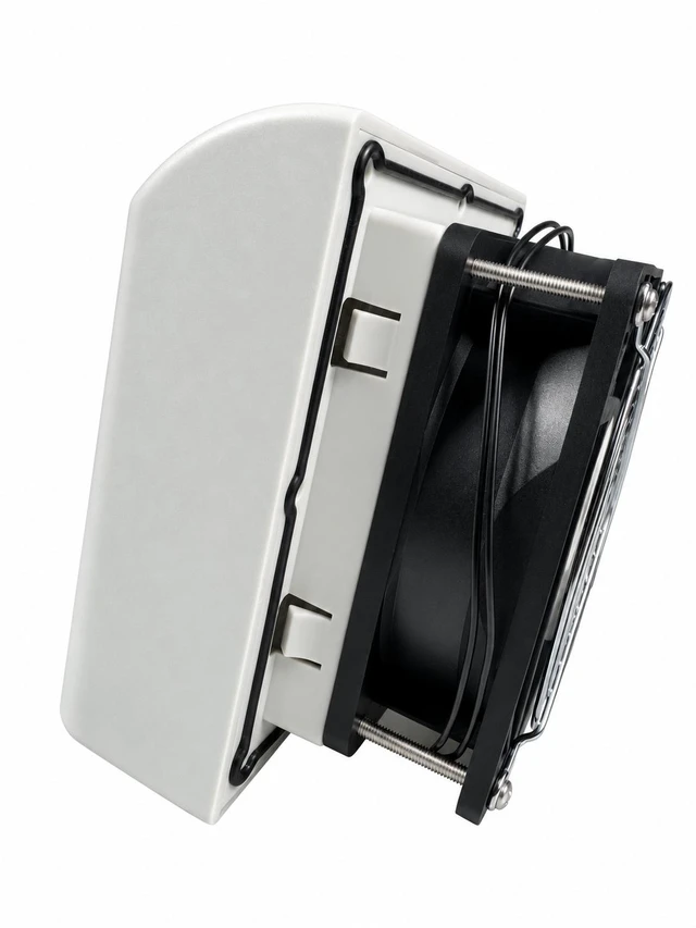 Alt view image 3 of 7 - SXDOOL 120mm EC Electrical Enclosure Fan Kit, 110-240V AC, Rain Hood, 0-60 C Thermostat, 1.5m US Power Cord