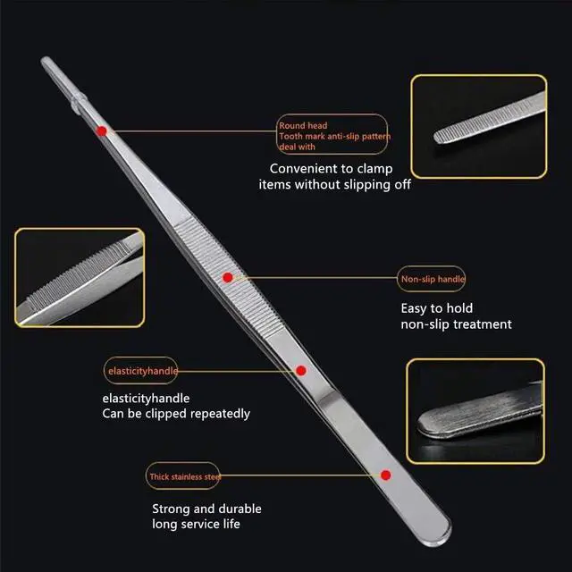Alt view image 7 of 7 - Aniso 6 Inches Stainless Steel garden tweezers
