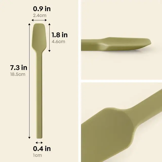 Alt view image 2 of 7 - Carrotez Small Silicone Spatula Spoon, 7.3", 1 pc - Olive Green