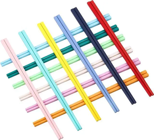 Main image of Boao 12 Pairs Plastic Chopsticks Reusable 9 Inch, 12 Pairs, Muticolor