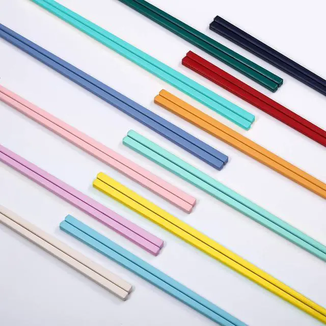 Alt view image 2 of 6 - Boao 12 Pairs Plastic Chopsticks Reusable 9 Inch, 12 Pairs, Muticolor
