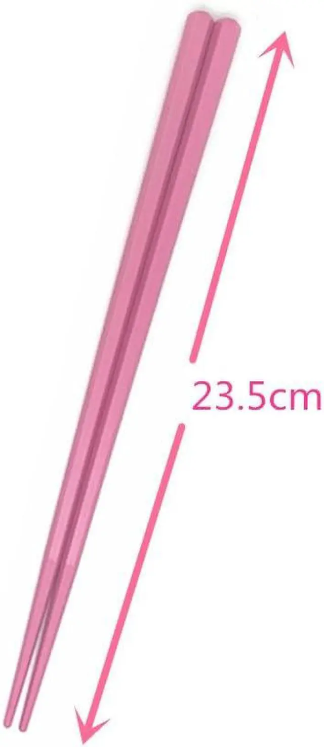 Alt view image 5 of 5 - 5 Pairs Pink Reusable Fiberglass Chopsticks Set, Non-Slip,Cute Colorful