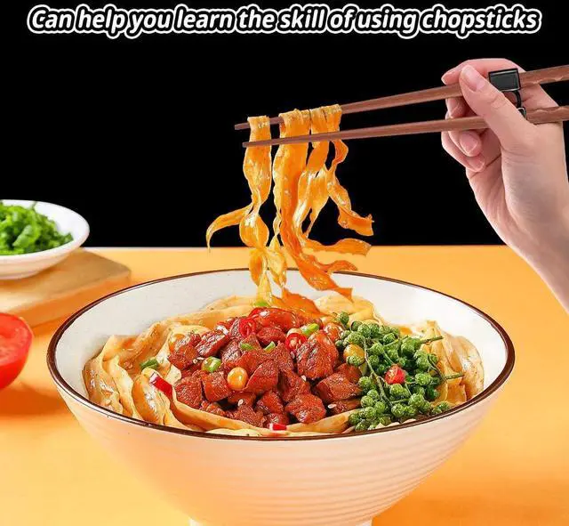 Alt view image 2 of 7 - LYART 5 Pairs Reusable Training Chopsticks Beginners for Kids Adults Learners, Japanese Wooden Chopsticks Trainers Set, Dishwasher Safe, L8.86Inch (2.Tortoiseshell)