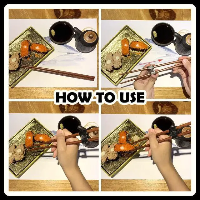 Alt view image 4 of 7 - LYART 5 Pairs Reusable Training Chopsticks Beginners for Kids Adults Learners, Japanese Wooden Chopsticks Trainers Set, Dishwasher Safe, L8.86Inch (2.Tortoiseshell)
