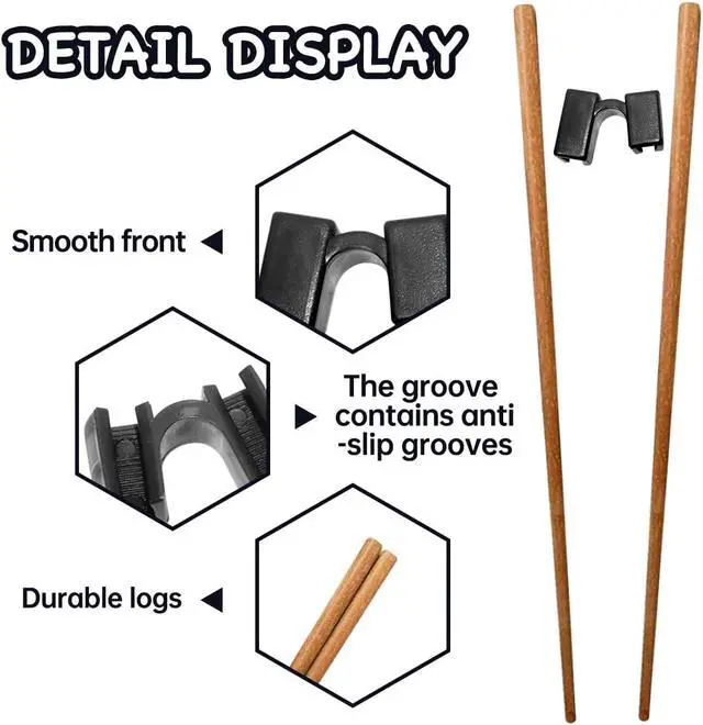 Alt view image 5 of 7 - LYART 5 Pairs Reusable Training Chopsticks Beginners for Kids Adults Learners, Japanese Wooden Chopsticks Trainers Set, Dishwasher Safe, L8.86Inch (3.Rosewood)