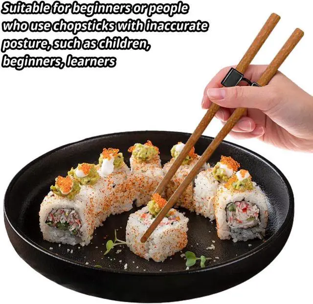 Alt view image 2 of 7 - LYART 5 Pairs Reusable Training Chopsticks Beginners for Kids Adults Learners, Japanese Wooden Chopsticks Trainers Set, Dishwasher Safe, L8.86Inch (3.Rosewood)