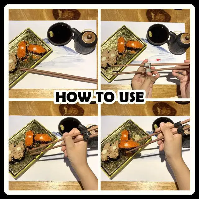 Alt view image 6 of 7 - LYART 5 Pairs Reusable Training Chopsticks Beginners for Kids Adults Learners, Japanese Wooden Chopsticks Trainers Set, Dishwasher Safe, L8.86Inch (3.Rosewood)