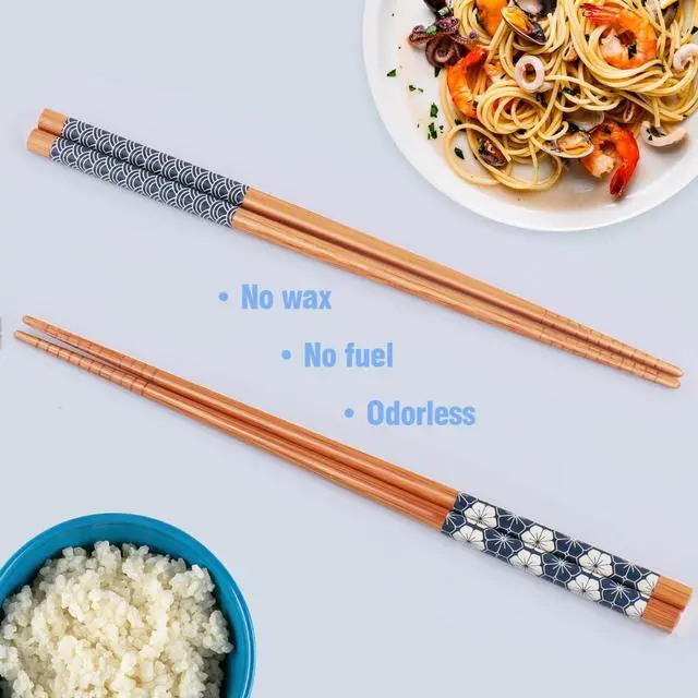 Alt view image 3 of 7 - GLAMFIELDS Bamboo Chopsticks Reusable Japanese Style Lightweight 5 Pairs Ramen Chop Sticks Case Gift Set