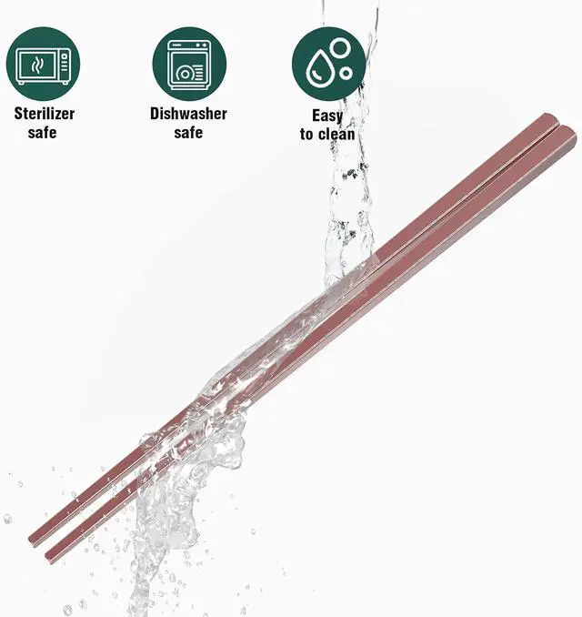 Alt view image 4 of 7 - GLAMFIELDS Metal Reusable Chopsticks, 5 Pairs, Chop Sticks,Multicolor