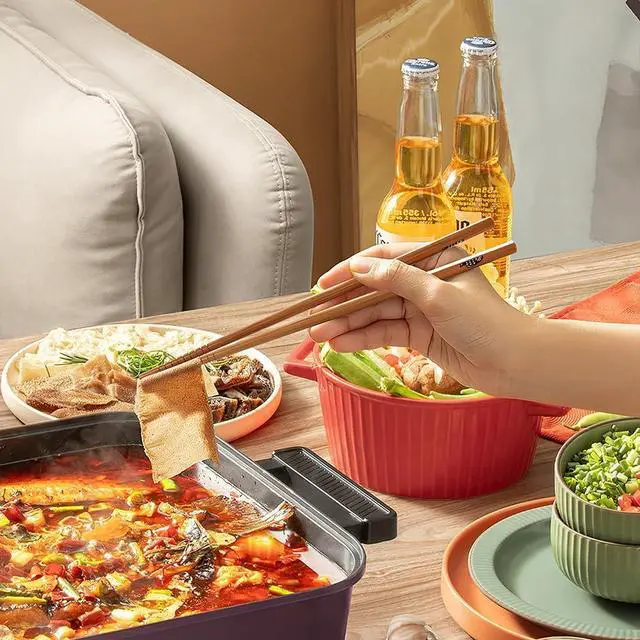 Alt view image 3 of 7 - AOOSY 5-Pair Reusable Bamboo Chopsticks, Classic Japanese Style Chop Sticks