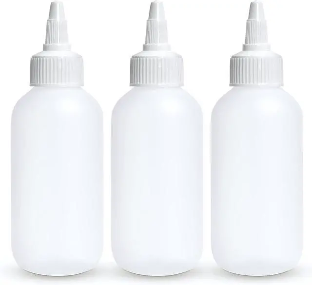 Main image of BRIGHTFROM Condiment Squeeze Bottles - 4 OZ Squirt Empty Bottles, Twist Top Cap, Leak Proof - Great for Ketchup, Mustard, Syrup, Sauces, Dressing, Oil, Arts and Crafts, BPA-FREE Plastic - 3 PACK