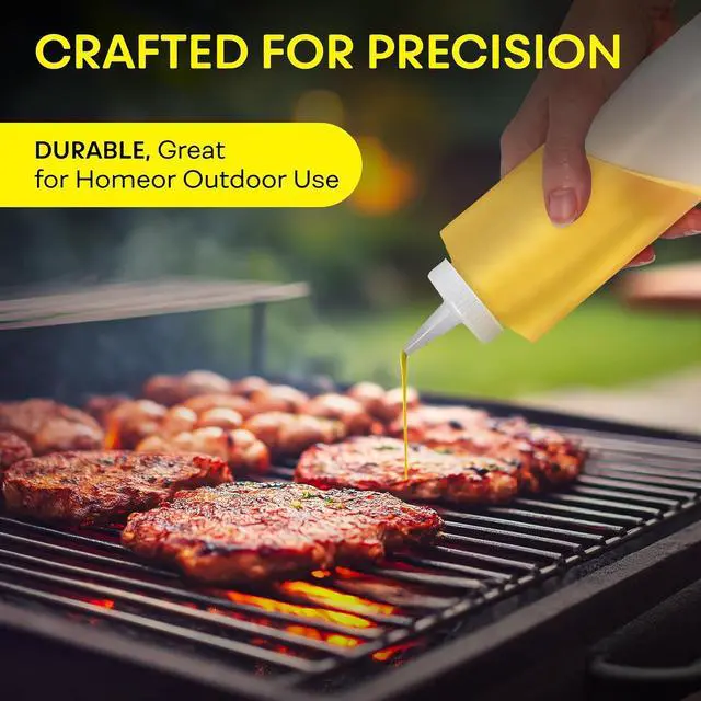 Alt view image 5 of 7 - BRIGHTFROM Condiment Squeeze Bottles 16 OZ Wide Neck, Empty Squirt Bottles - Removable Top-Cap, Leak Proof for Ketchup, Mustard, Syrup, Sauces, Dressing, Oil, Arts & Crafts, BPA FREE Plastic - 2 PACK
