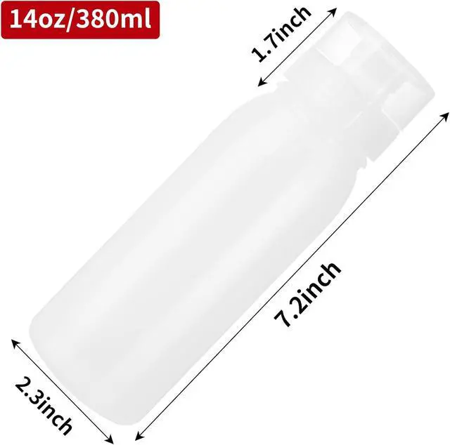 Alt view image 3 of 7 - Condiment Porous Squeeze Bottles for Sauces, Salad Dressing, Ketchup 3-Pack 14 oz, Syrup Dispenser, Great for BBQ Sauce, Oil, Food-Grade PE Material