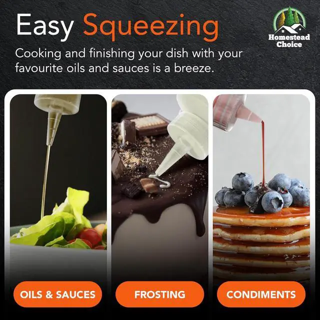 Alt view image 5 of 6 - 2-pack Plastic Squeeze Bottles for Sauces - 16oz Condiment Squeeze Bottles