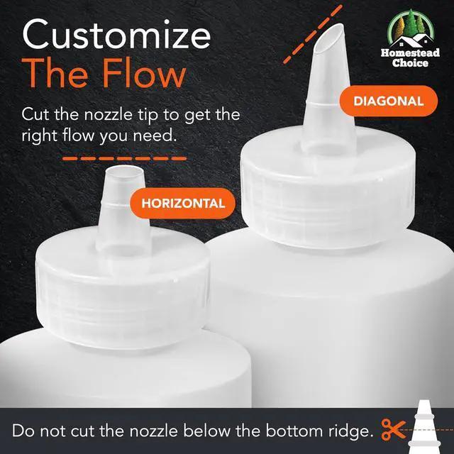 Alt view image 4 of 6 - 2-pack Plastic Squeeze Bottles for Sauces - 16oz Condiment Squeeze Bottles