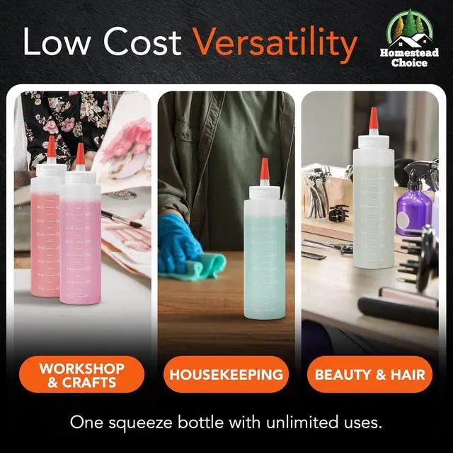 Alt view image 6 of 6 - 2-pack Plastic Squeeze Bottles for Sauces - 16oz Condiment Squeeze Bottles