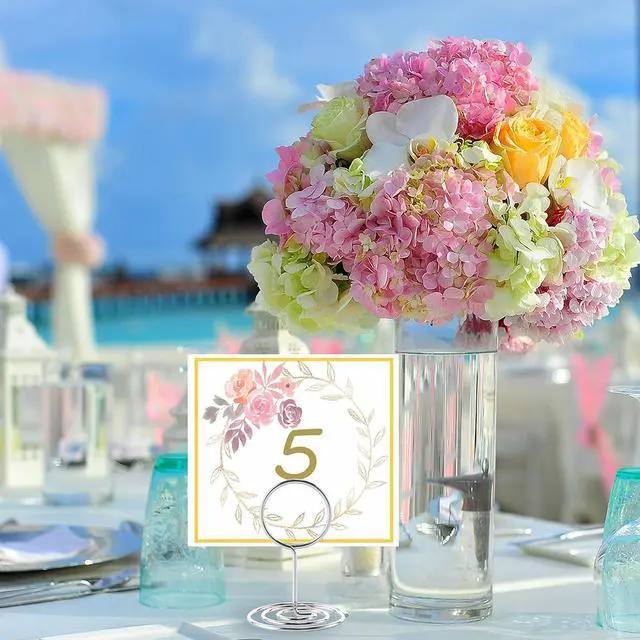 Alt view image 3 of 7 - Table Number Holders, 26PCS Place Card Holder, Photo Holder (2" Silver)