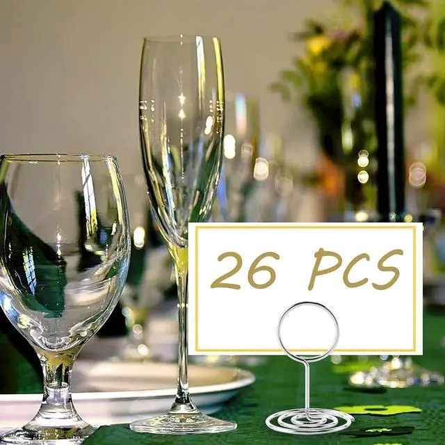 Alt view image 6 of 7 - Table Number Holders, 26PCS Place Card Holder, Photo Holder (2" Silver)