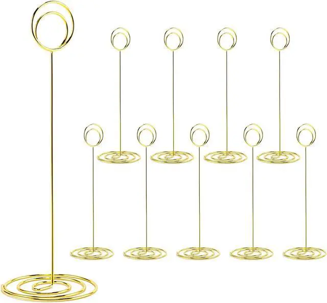 Main image of Table Number Holders, 10PCS Place Card Holder, Photo Holder (8.7" Gold)