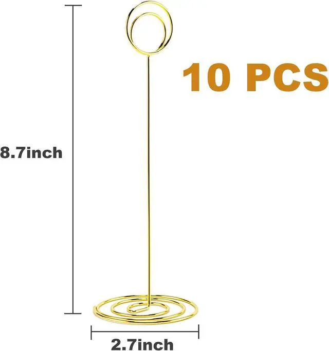 Alt view image 2 of 7 - Table Number Holders, 10PCS Place Card Holder, Photo Holder (8.7" Gold)
