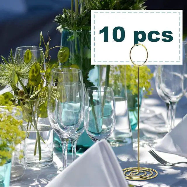 Alt view image 3 of 7 - Table Number Holders, 10PCS Place Card Holder, Photo Holder (8.7" Gold)