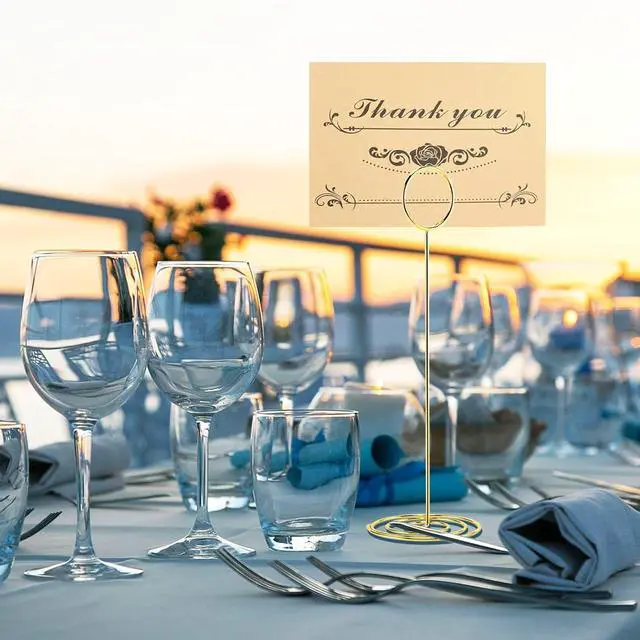 Alt view image 4 of 7 - Table Number Holders, 10PCS Place Card Holder, Photo Holder (8.7" Gold)