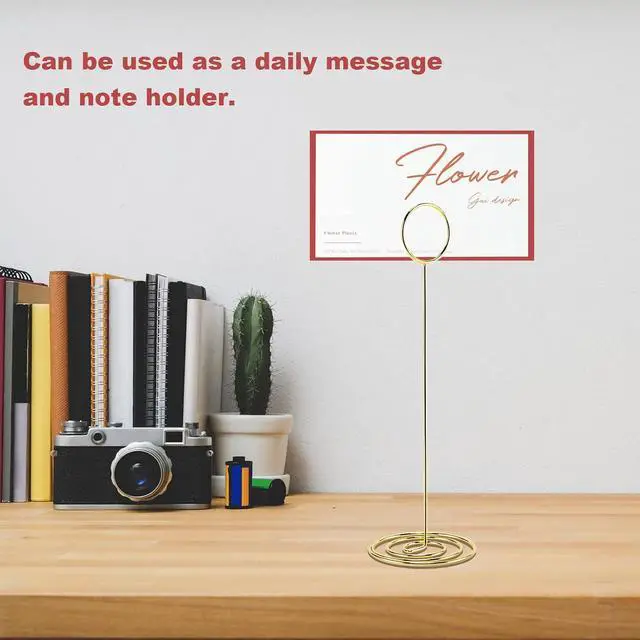 Alt view image 7 of 7 - Table Number Holders, 10PCS Place Card Holder, Photo Holder (8.7" Gold)
