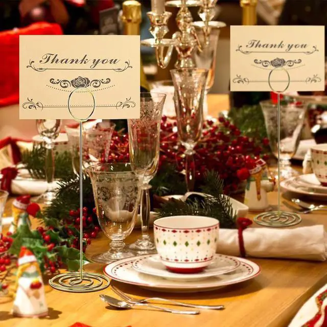 Alt view image 6 of 7 - Table Number Holders, 10PCS Place Card Holder, Photo Holder (8.7" Gold)