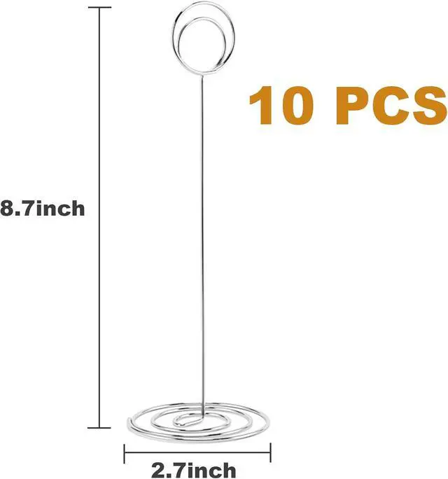 Alt view image 2 of 7 - Table Number Holders, 10PCS Place Card Holder, Photo Holder (8.7" Silver)
