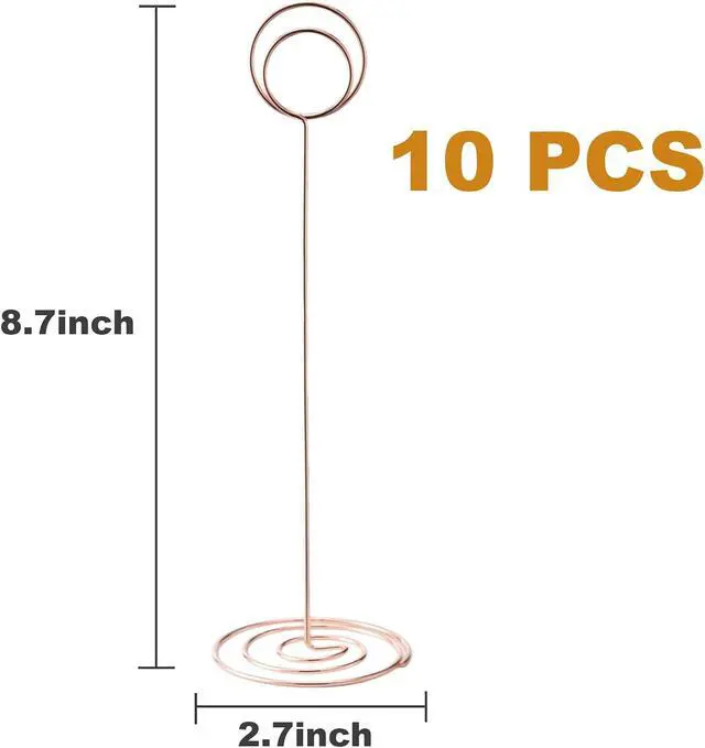 Alt view image 2 of 7 - Table Number Holders, 10PCS Place Card Holder, Photo Holder (8.7"Rose Gold)