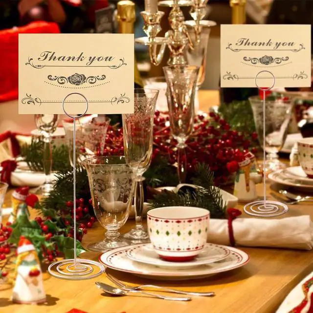 Alt view image 7 of 7 - Table Number Holders, 10PCS Place Card Holder, Photo Holder (8.7"Rose Gold)