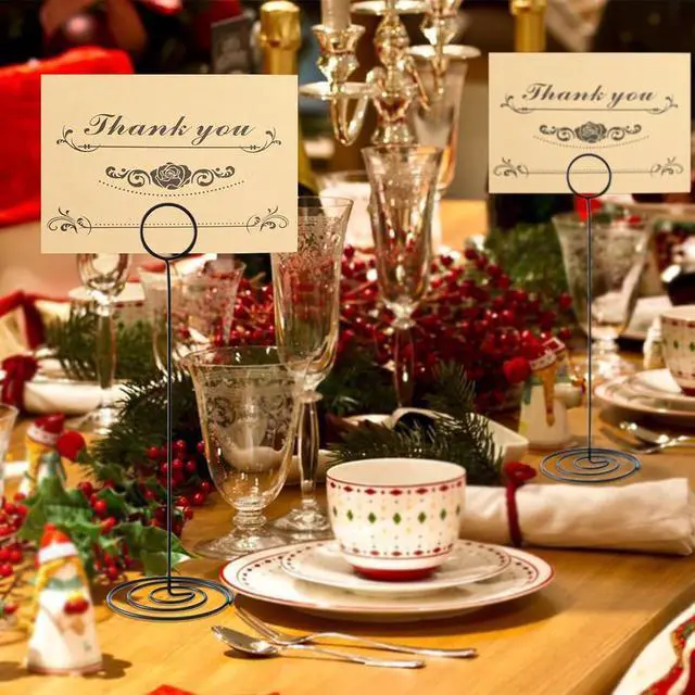 Alt view image 7 of 7 - Table Number Holders, 10PCS Place Card Holder, Photo Holder (8.7" Black)