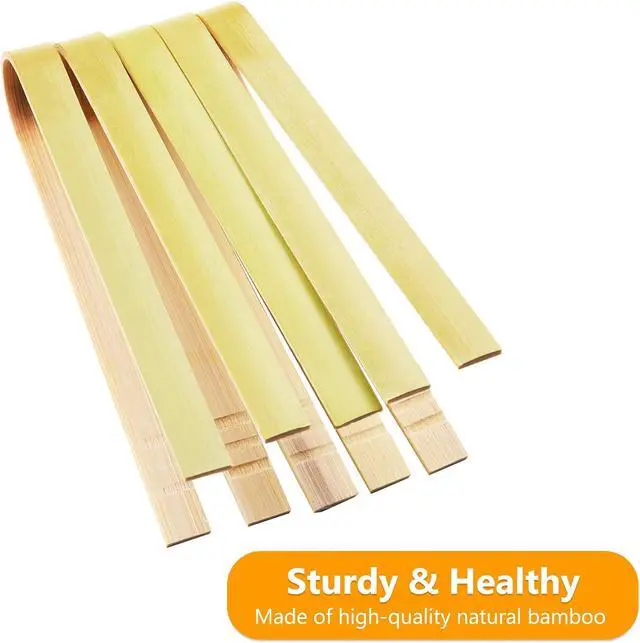 Alt view image 3 of 6 - 30 Pcs Wooden Tongs for Charcuterie - Mini Bamboo Disposable Tongs for Serving Food, Natural Wooden Cooking Toast