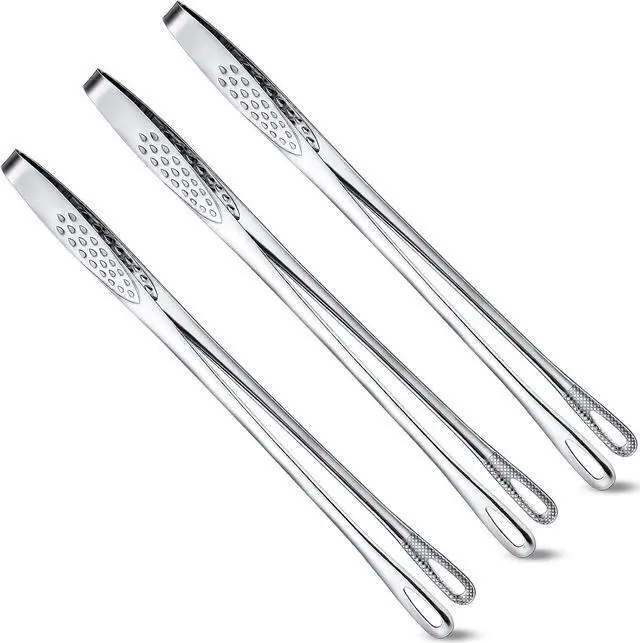 Main image of 3 Pcs 11 Inches Korean BBQ Tongs Stainless Steel Kitchen Tweezers Grill